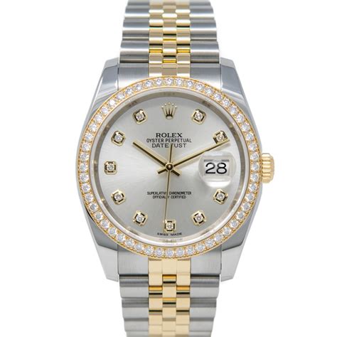 rolex zilver diamant|Rolex datejust 36.